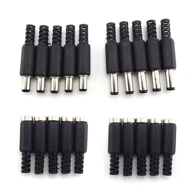 DC żeński męski zasilacz wtyczki złącza 5.5mm x 2.1mm 5.5x2.5mm żeński męski gniazdo typu jack Adapter drutu 5525 5521