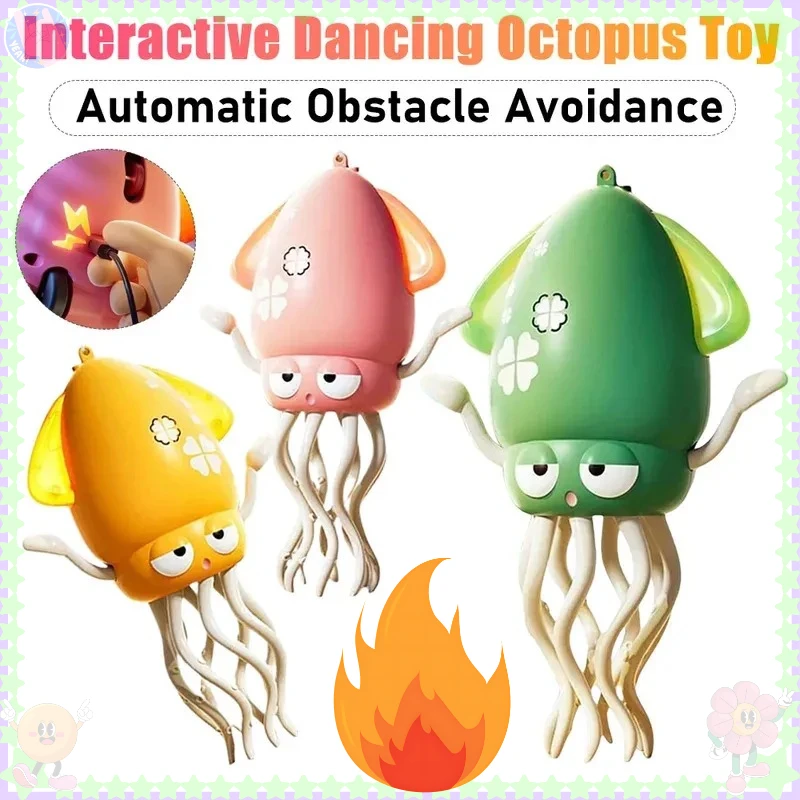 Nowa Automatyczna Zabawka Ośmiornica z Funkcją Unikania Przeszkód, Elektroniczna Ruchoma Edukacyjna Zabawka Ośmiornica dla Chłopców i Dziewcząt, Tańcząca Zabawka Ośmiornica dla Dzieci