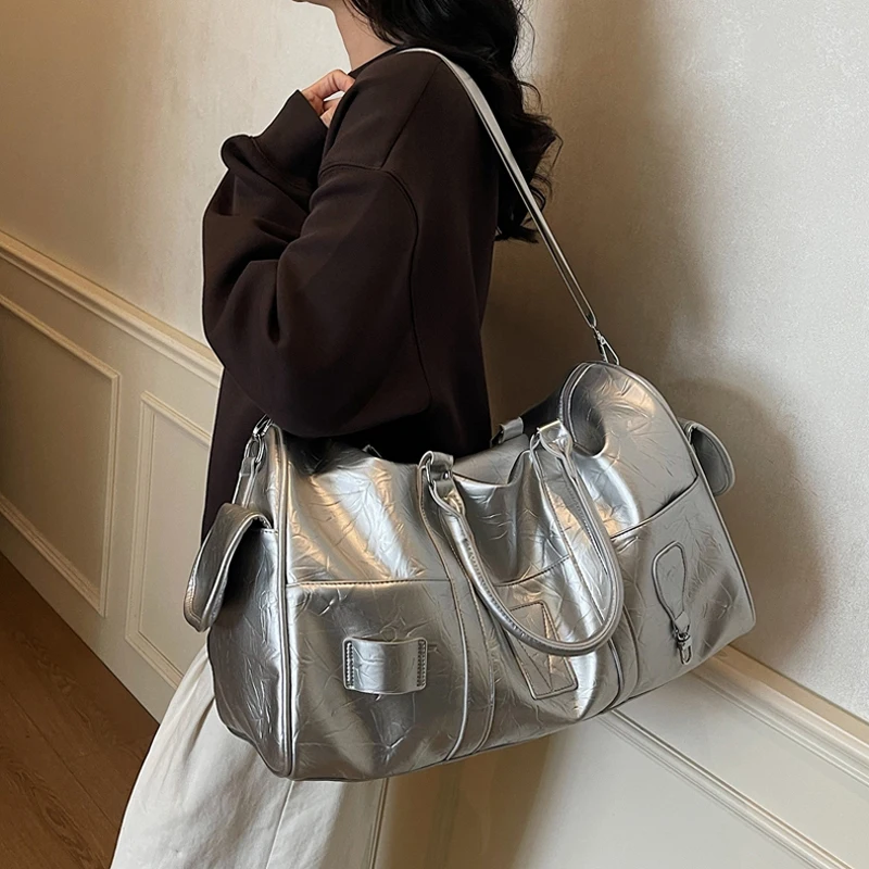 

Fitness Bag Gym Sports Handbag Large Capacity Travel Luggage Shoulder Bag Fashionable Portable Carry On Weekender Crossbody Bag