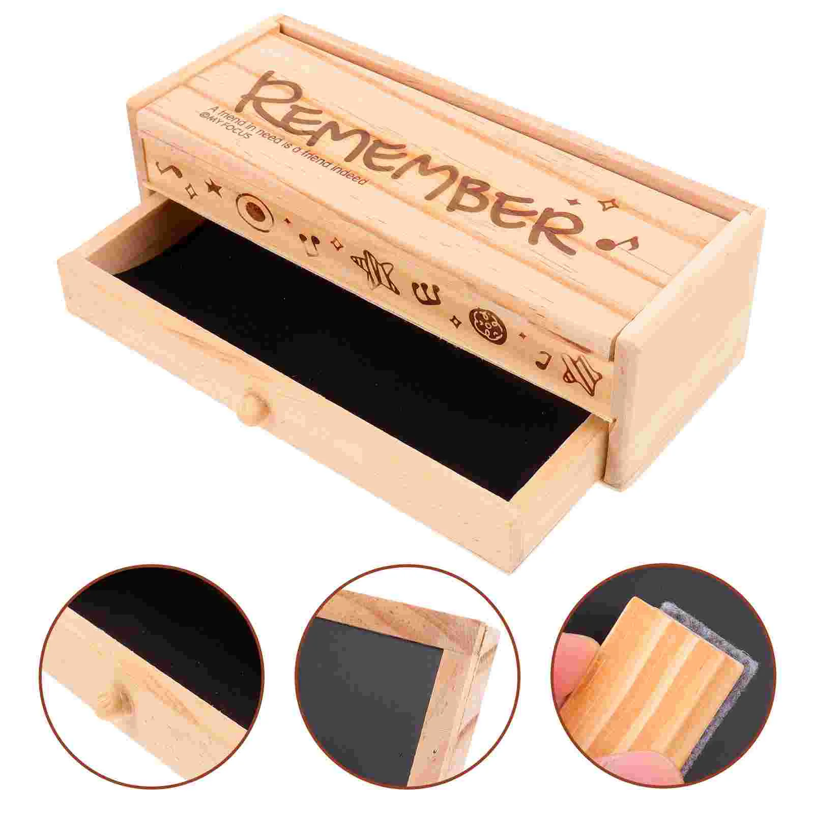 

Wooden Pencil Box Cases School Supplies for Girl Transparent Korean Aesthetic Cute Small Boxes Simple Student Big Office