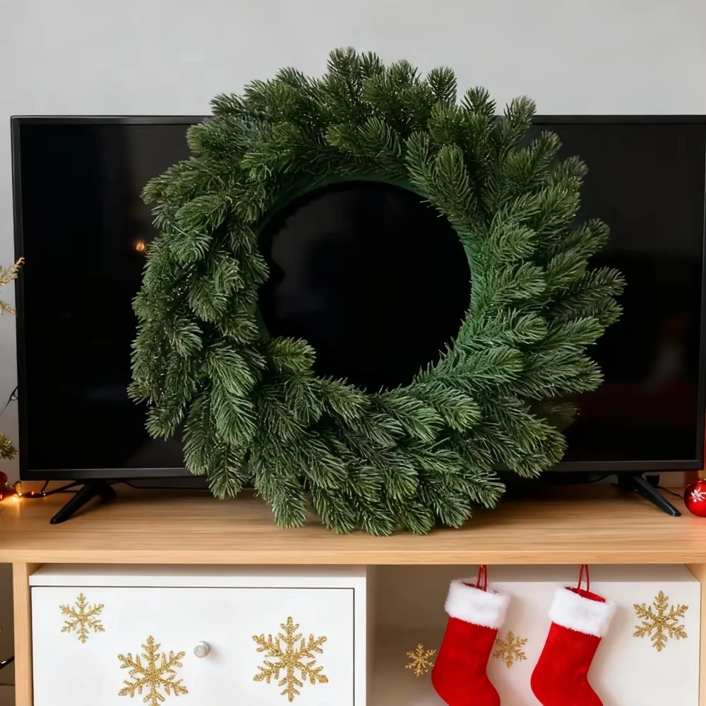 Artificial Pine Wreath Plant Christmas Decoration Holiday Party Garden Wedding Home Dining Table Wall Arch Door DIY Centerpiece view 6