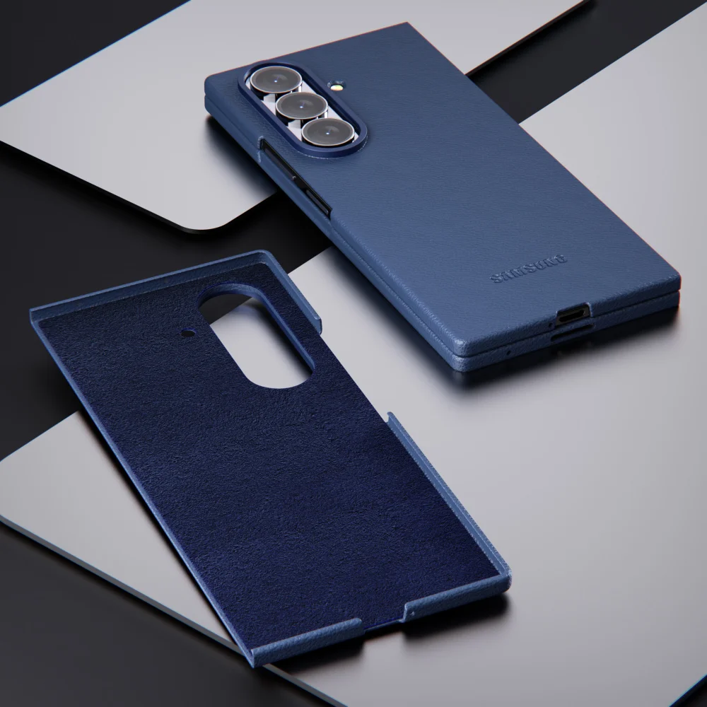 Oryginalne skórzane etui do Samsung Galaxy Z Fold7, Z Fold6, Fold5, luksusowe, biznesowe, teksturowane, ochronne etui na telefon, ochronna tylna obudowa. — zdjęcie produktu 2