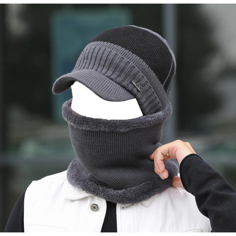 

Winter Fleece Lined Knit Hat Scarf Set Warm Jacquard Design for Men Women Unisex Outdoor Ski Snowboard Cycling Cold Weather