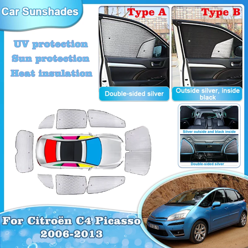

Автомобильный солнцезащитный козырек для Citroen C4 Picasso 2007, аксессуары 2006 2008 2009 2010 2011 2012 2013, солнцезащитные козырьки на лобовое стекло, боковое окно, козырек