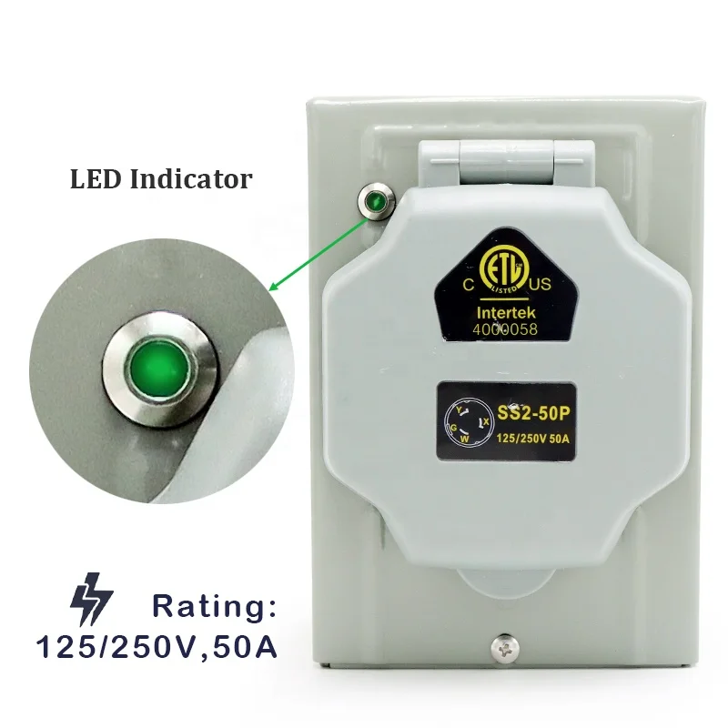 NEMA 14-50P ذكر NEMA SS2-50R أنثى تويست قفل موصل RV مولد الطاقة الحبل 50A تمديد المقبس قبل حفر الطاقة