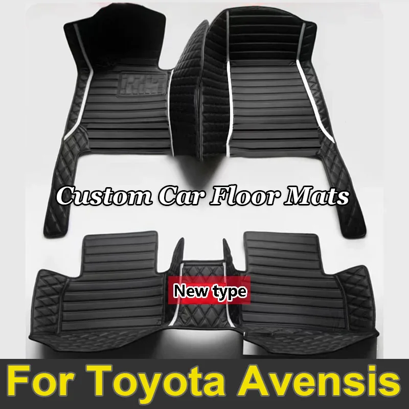 Car Floor Mats For Toyota Avensis T250 2003~2009 Luxury Leather Mat Durable Waterproof Carpet Auto Rugs Set Car Accessories 2004