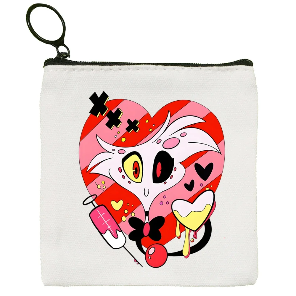 Hazbin Hotels Alastor Canvas Coin Purse Collection Canvas Bag Small Wallet Zipper Key Bag Hand Gift