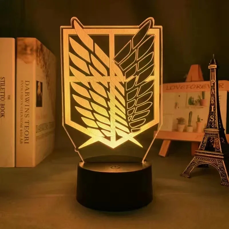 Attack On Titan LED Night Light Anime Figure 3d Lamp Bedroom Decor Child Kids Birthday Gift EREN Anime Lamp Warm light