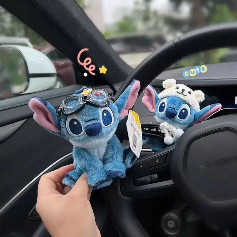 Anime Stitch Turn Signal Decoration Cartoon Disney Car Interior Accessories Fur Plush Toy Car Gear Shift Cute Soft Doll