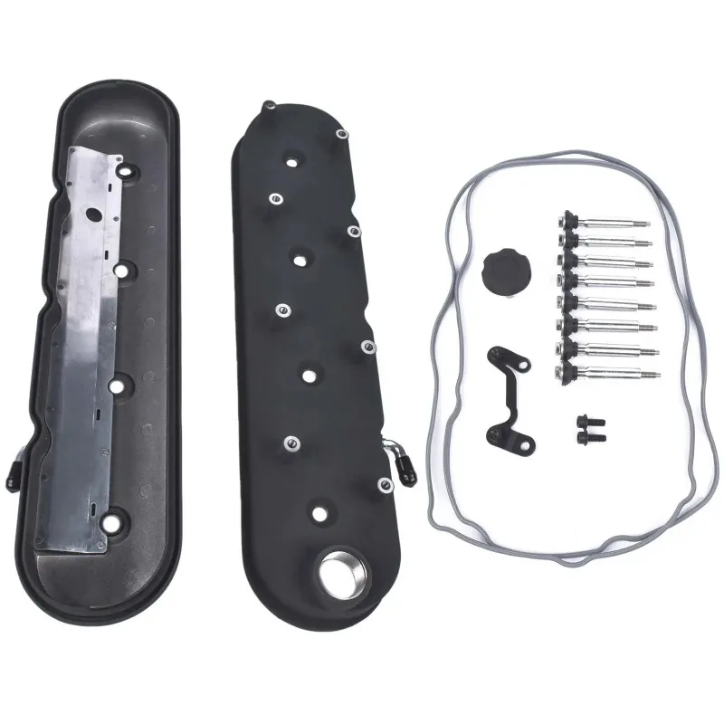 AP02 for GM Black Cast Aluminum Valve Covers W/ Coil Mounts 5.3 6.0 6.2, 241-112