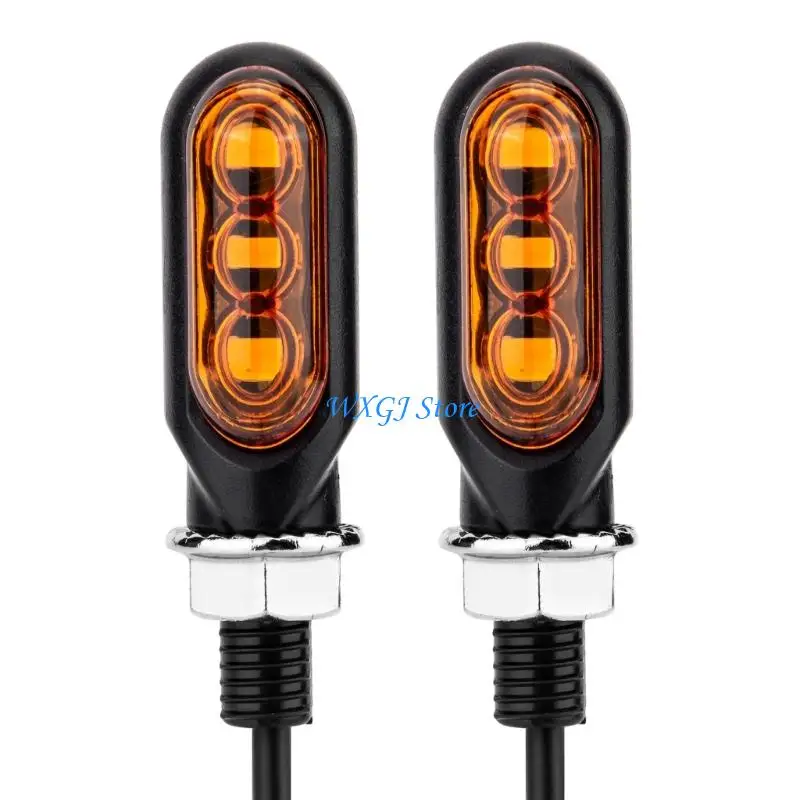 

37JE Motorcycle Turn Signals Dynamic LED Light Miniature Design Weatherproof Construction DIY Installation for Travel