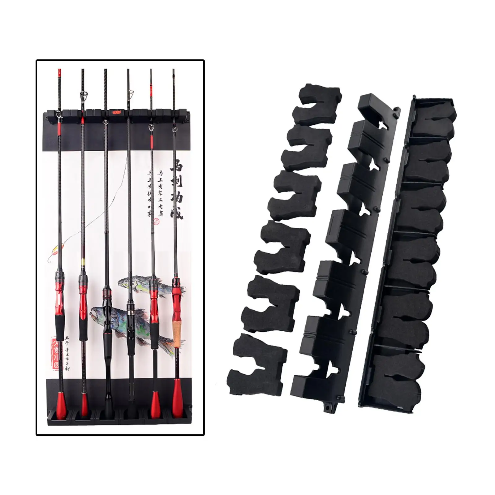 

Portable Fishing Rod Holder Steady Wall Mounted Durable Plastic Pole Holder Vertical for Garage Shop Outdoor Bracket