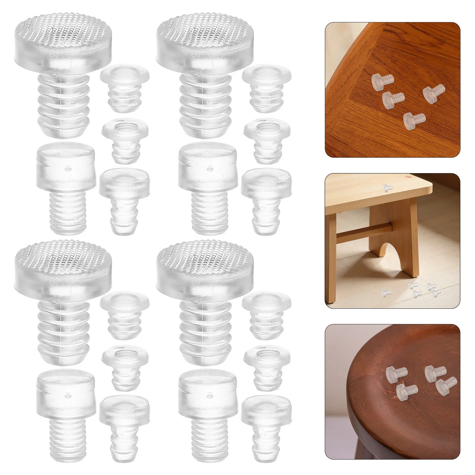 

100Pcs Furniture Leg Floor Protectors Transparent Bumper Pads for Cabinet Cupboard Shock Absorption Home Safety