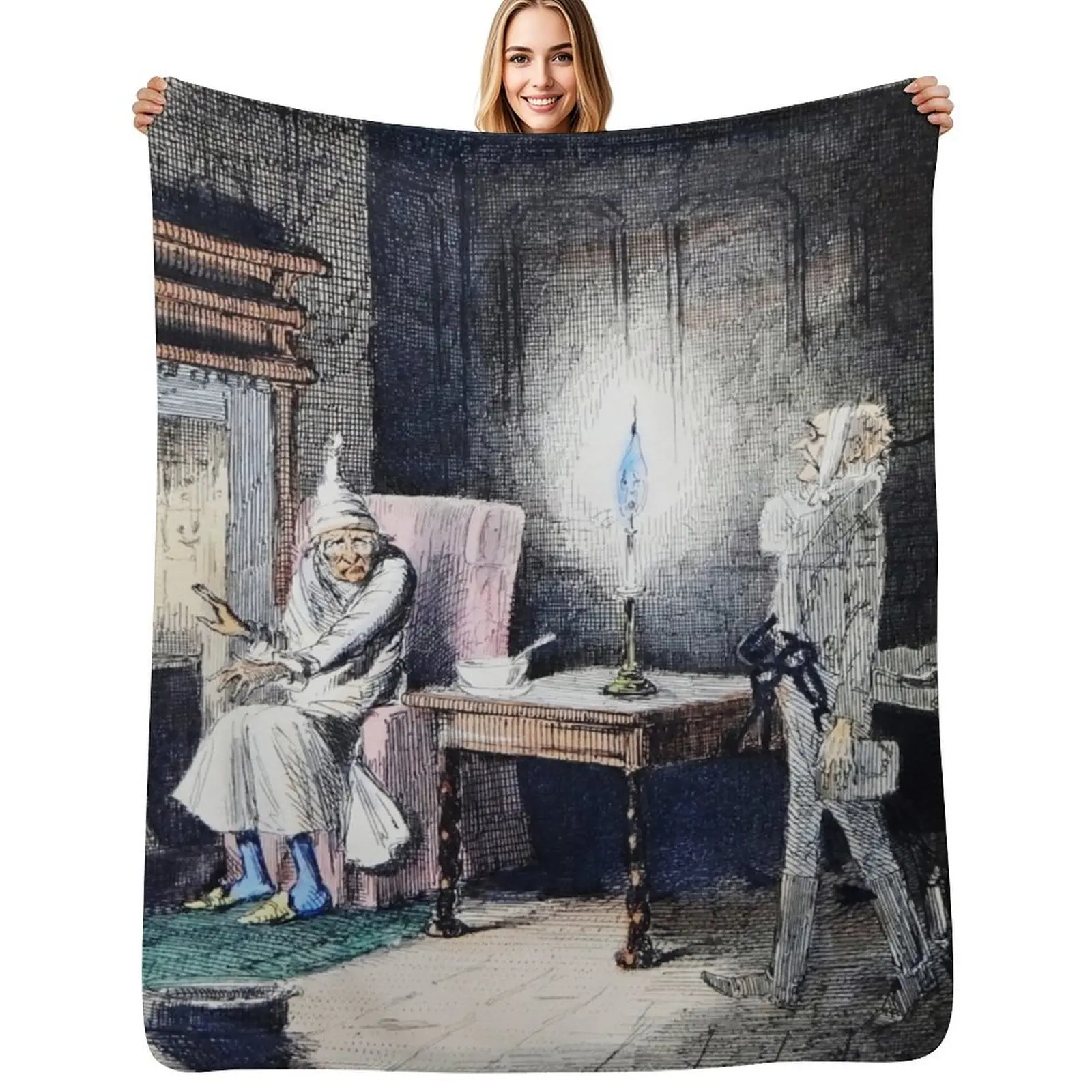 

Scrooge and Marley Throw Blanket Soft Sherpa Fleece Warm Blanket for Winter
