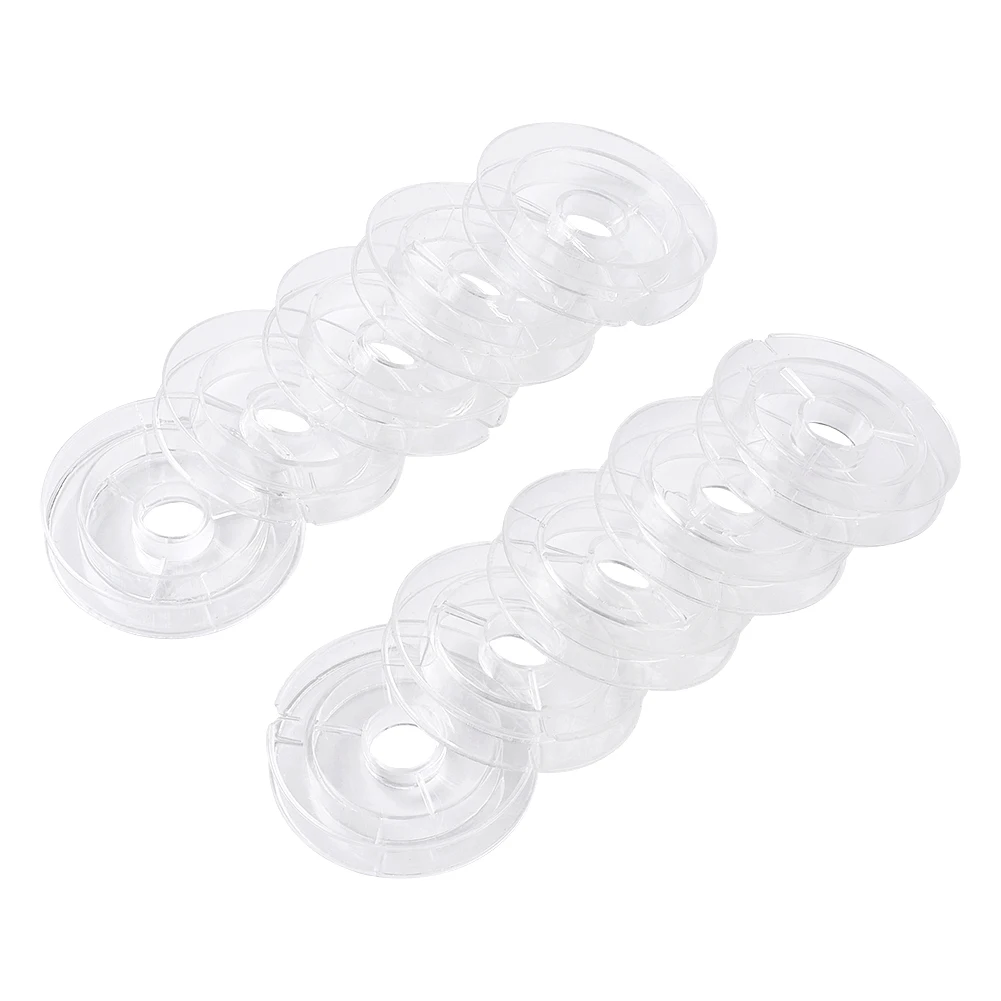 

200pcs Transparent Round Plastic Empty Spools For Beading Wire Thread String Sewing Tools 50x10mm