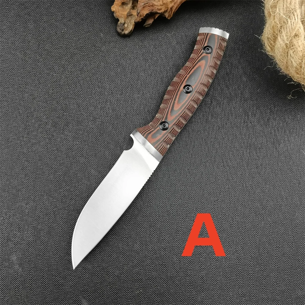 Portable BK 853 Selkirk Survival Fixed Knife D2 Blade, Brown G10 Handles Outdoor Tactical Camping Hunting Tool with Kydex Sheath