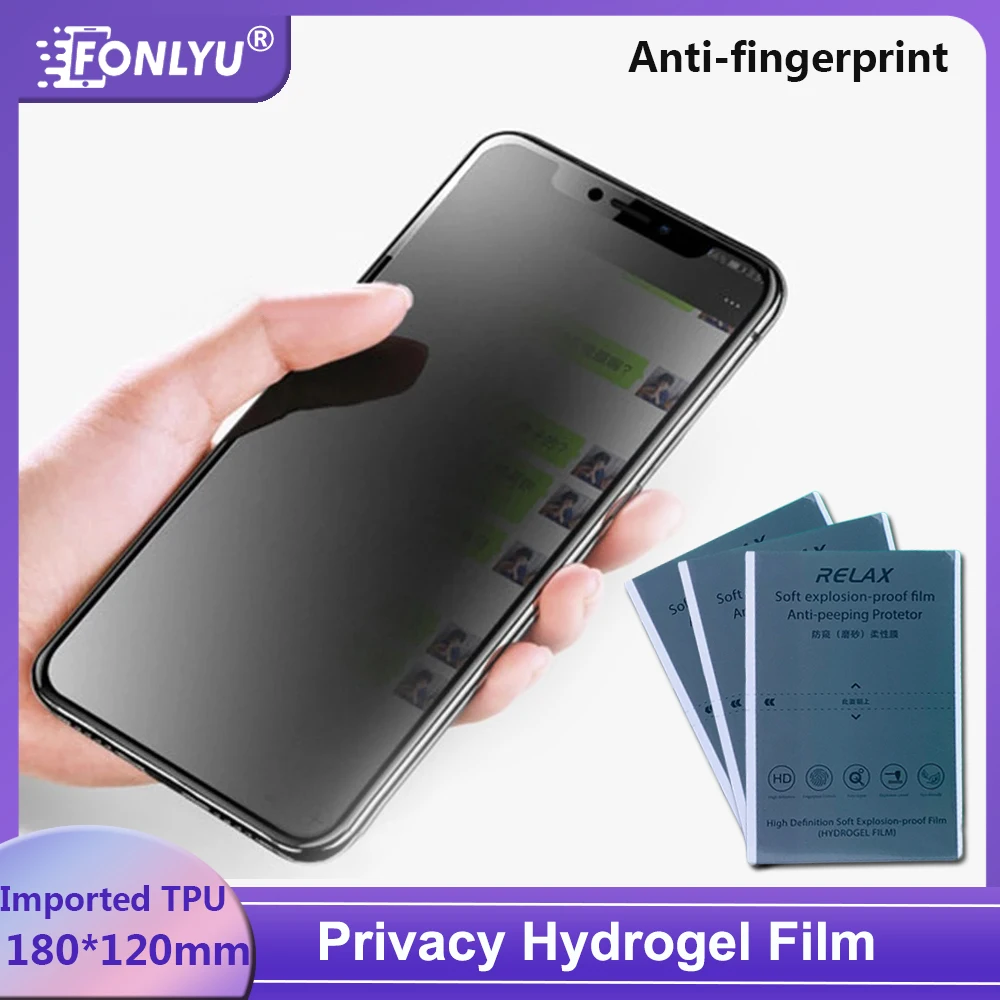 FONLYU Anti Spy Peeping Privacy HD Matte Hydrogel Film For Cell Phone 3D Back Film Screen Protector Cutting Machine Plotter