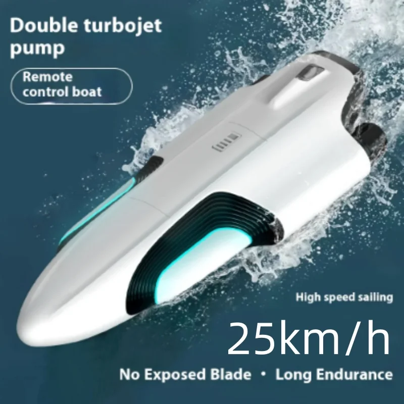 

Rc Boat Double Vortex Jet High-speed Speed Boat Speedboat Capsize Reset Water Toys Competitive Boat Model Birthday Gift