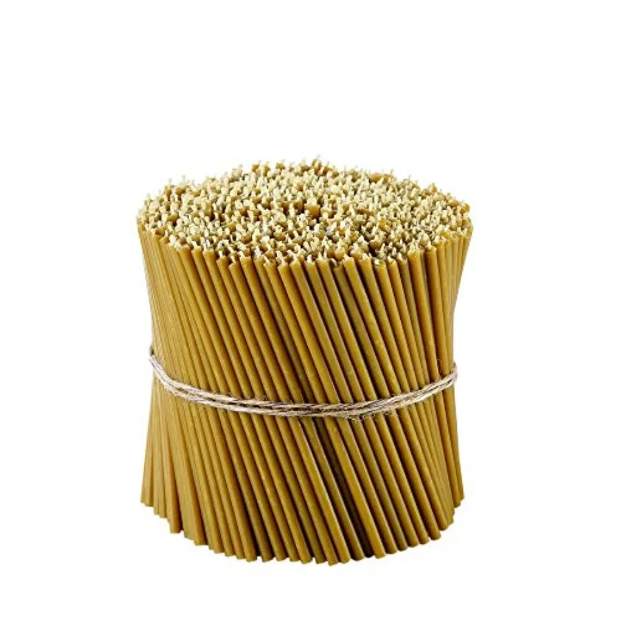 

Pure Beeswax Candles - Honey-Scented, Decorative Thin Taper Candles - Ideal for Birthday Decoration or Church Prayers - Drip Fr