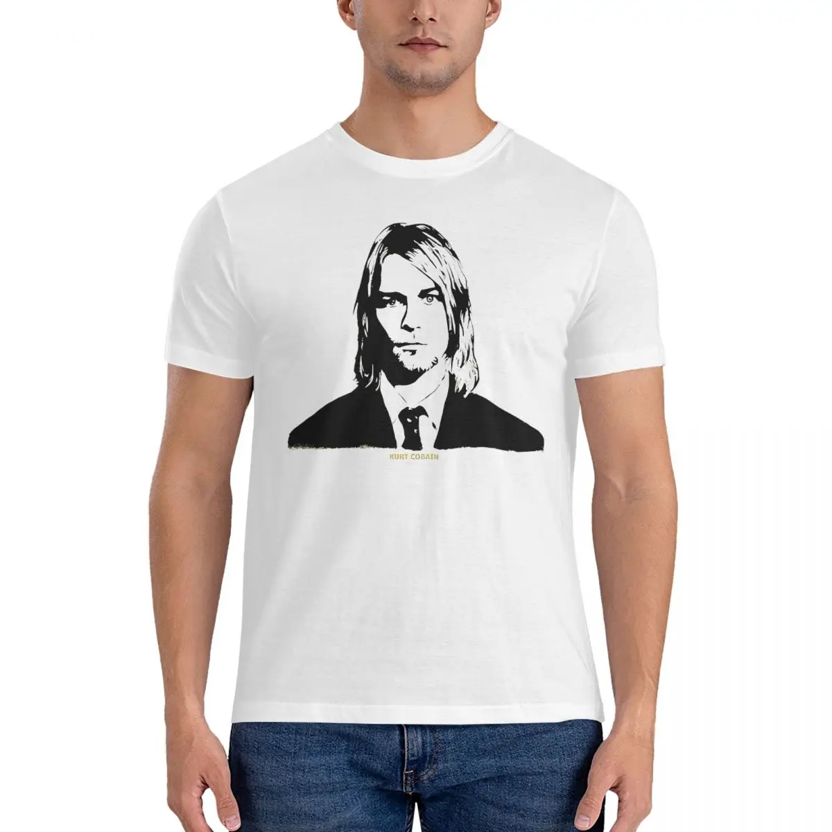 Men's Favourite T Shirt K-Kurt Cool Cobain 100% Cotton Clothing Awesome Short Sleeve Round Neck Tees 6XL T-Shirts