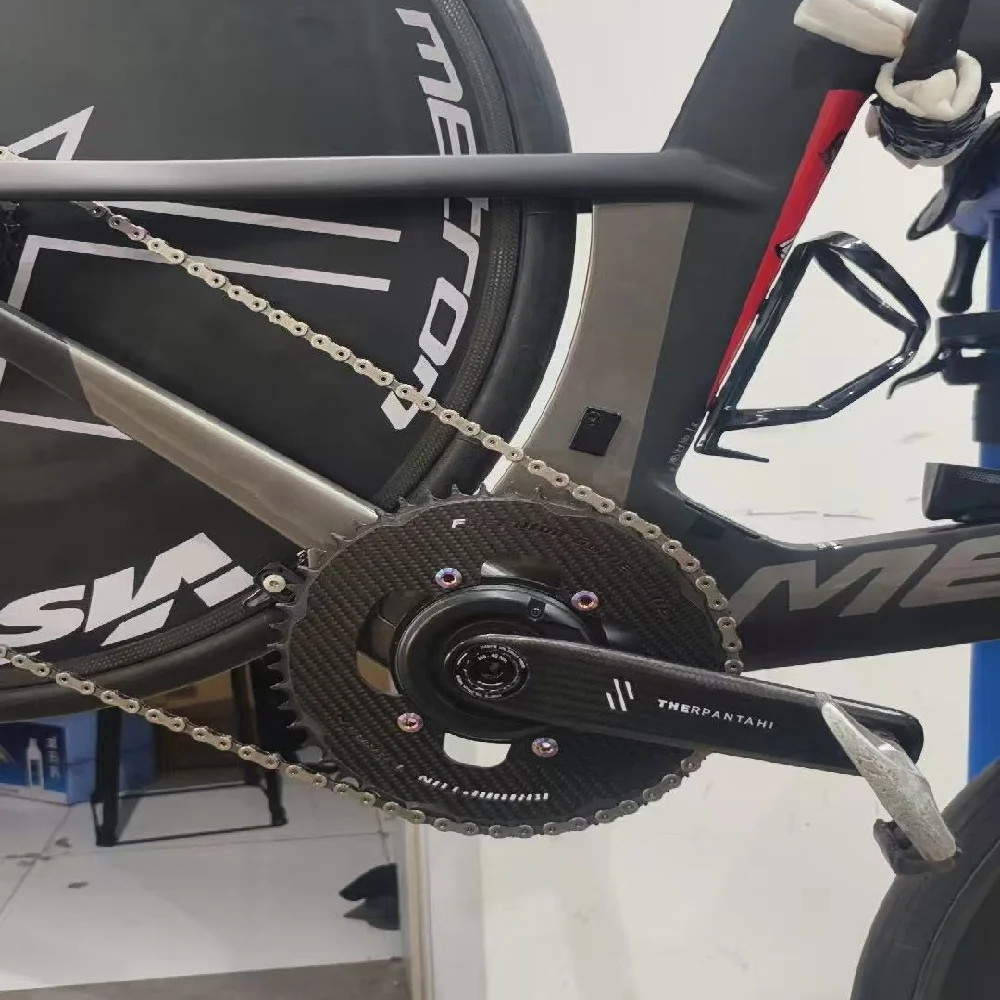 Volle Carbon Rennrad Power Meter Kurbel 24mm Titan Spindel 165mm/170mm Superlight Klapp Fahrrad Kurbelgarnitur 384g Für Shimano – Detail 23