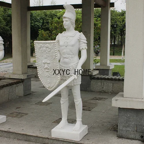 European-Style Large Welcome Roman Warrior Armor Figure Sculpture Floor Decoration Ornaments