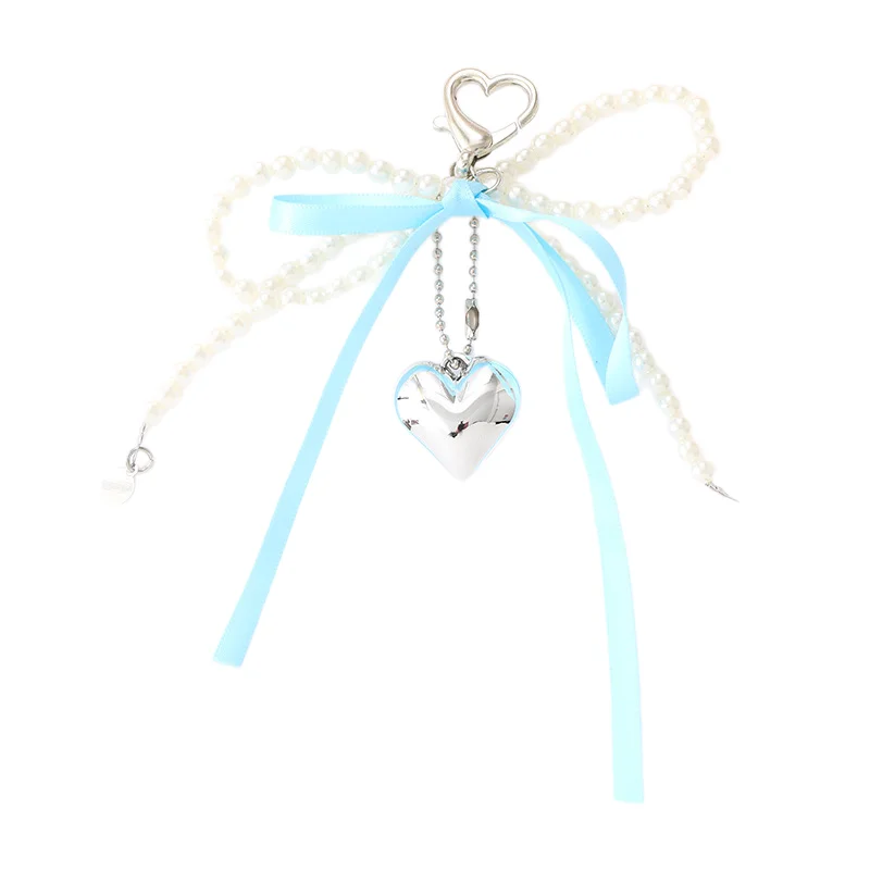 Модный креативный брелок с лентой в форме сердца и бантом, нежный брелок для ключей, кулон, изысканное украшение для рюкзака, аксессуары, подарки