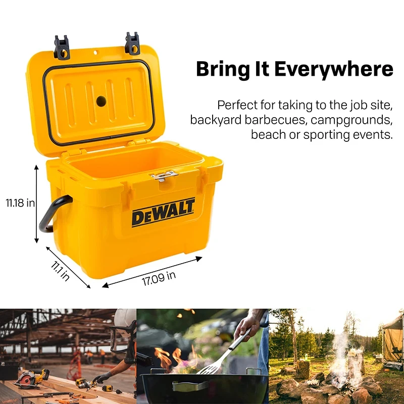 DEWALT DXC10QT 10Qt/10L Cooler Box Tough Heavy Duty Ice Chest Case For Camping Sports Outdoor Activities Tools