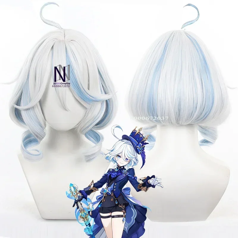 Game Focalors Furina Cosplay Costume Wig Dress Genshin Impact Fontaine Pneuma Ousia Uniform God of Justice for Women Props