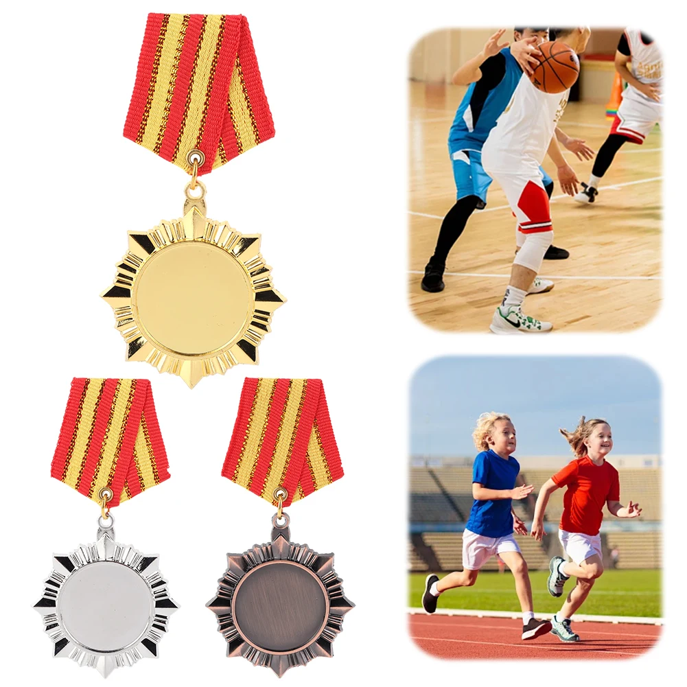 5cm Gold/Silver/Bronze Medal Award Medals with Neck Ribbon Metal Winner Medals Competition Medals for Talent Show Party Race