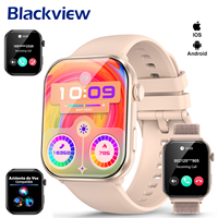 2025 New Blackview R60 Smart Watch 1.96'' AMOLED HD Screen Men Women Smartwatch Health Monitoring Fitness Watch for Android IOS
