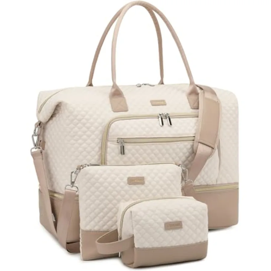 

Weekender Bags for Women Travel Duffle Bag Carry On Overnight Bag with Cosmetics Bag and Crossbody Purse for Gym Hospital Gifts