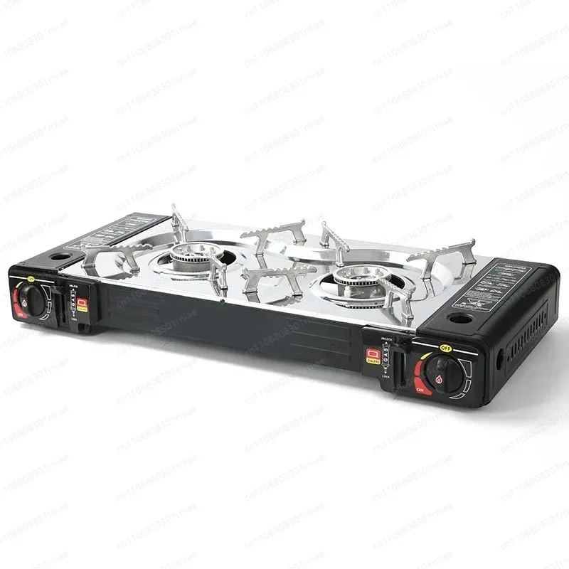 Portable Gas Stove 2-Burner Camping Cooktop  Independent Double Hob for Outdoor Kitchen