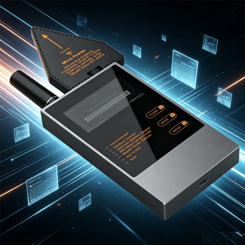 

AI Privacy Guard Detector, 100MHz-12GHz, Hidden Camera GPS Tracker Eavesdropping Bug Magnetic Locator Finder App Recording