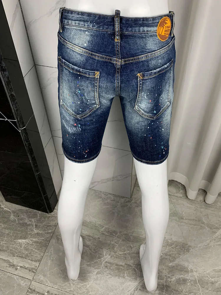 New  D2 Jeans Men's ort Pants Straight Leg Slightly Elastic Faionable Urban Sle Wear Resistant Summer 2024