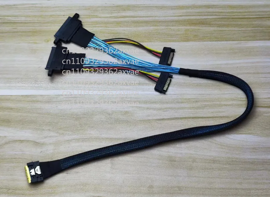 FOR SlimSAS SFF-8654 8i to 2 NVMe U2 SFF-8639 hard drive data cable 40cm