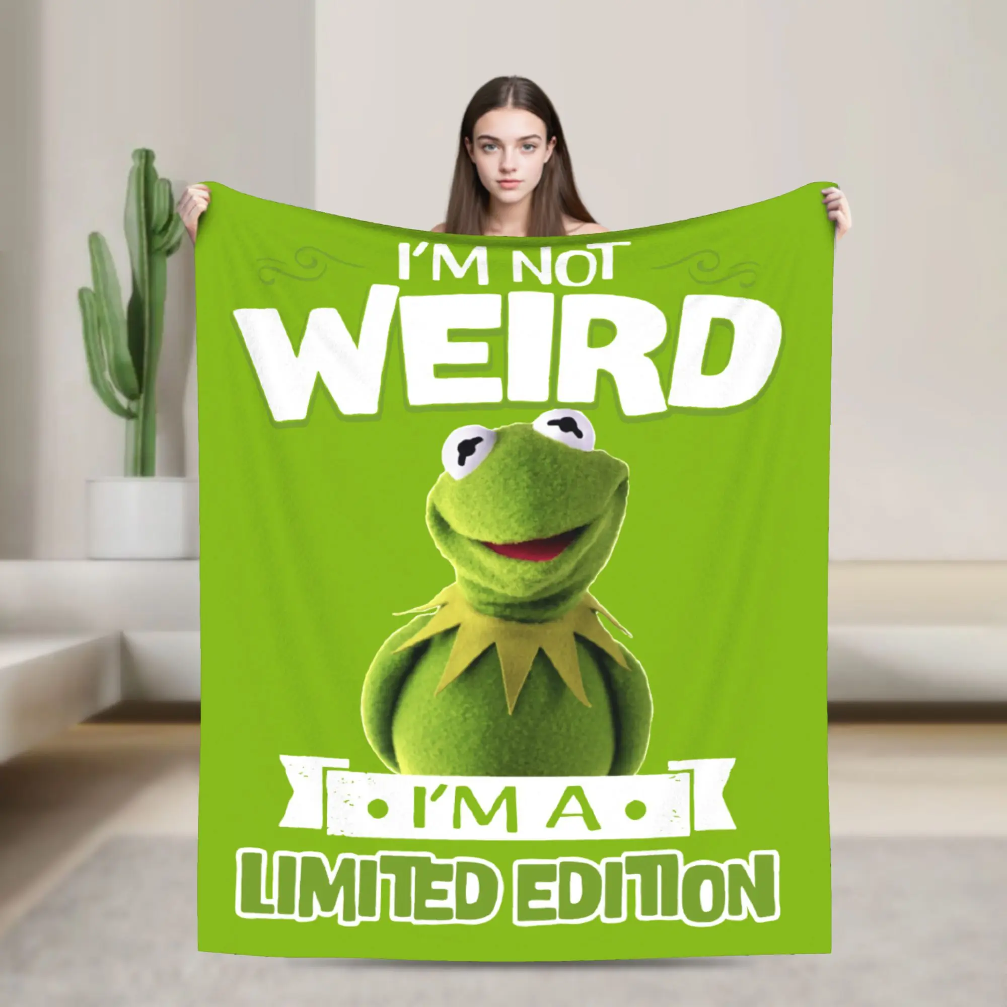 

Kermit Frog I'm Not Weird I'm A Limited Edition Flannel Blankets Creative Throw Blanket for Sofa Bedding Lounge Quilt,
