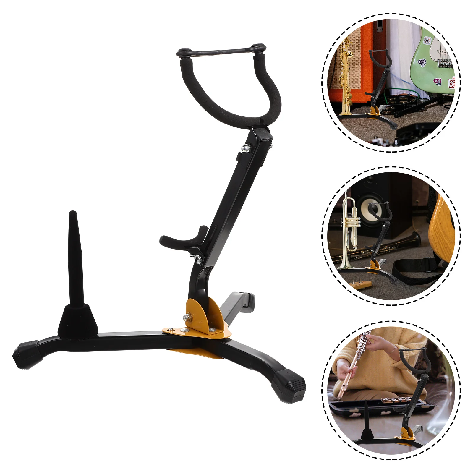 

Saxophone Flute Stand Support Tripod Clarinet Portable Foldable Holder Alto Tenor for Home