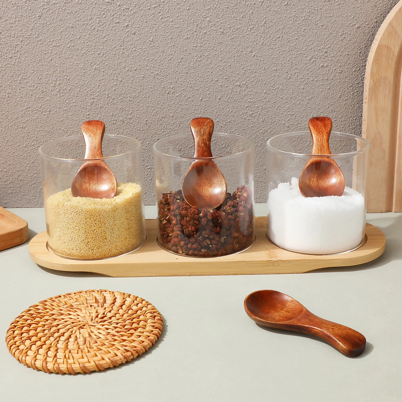 

6 Pcs Wooden Seasoning Spoon Set Spice Spoons Mini Small Tasting Taste Condiment Scoop Tea