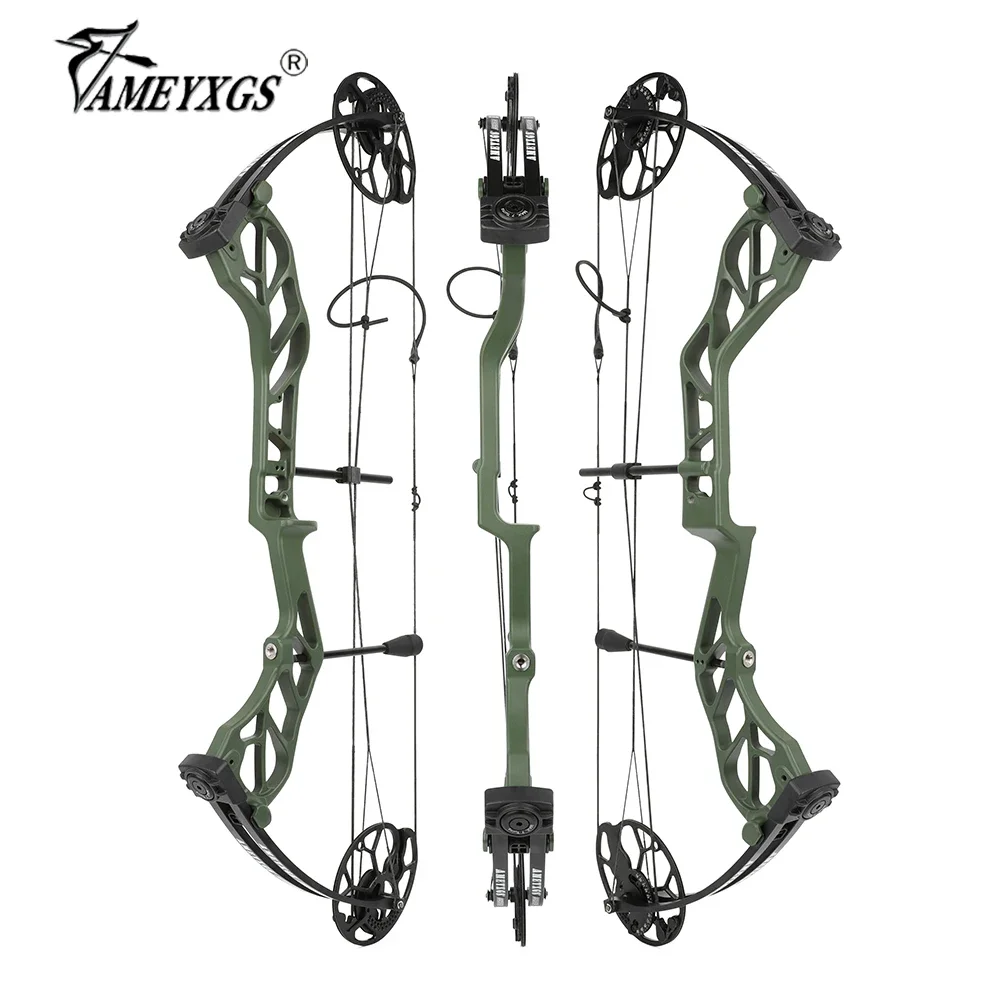 19-70Lbs Archery Compound Bow 320fps CNC Aluminum Alloy Bow Riser Dual Cam Adjustable for Right Hand Shooting Target Practice