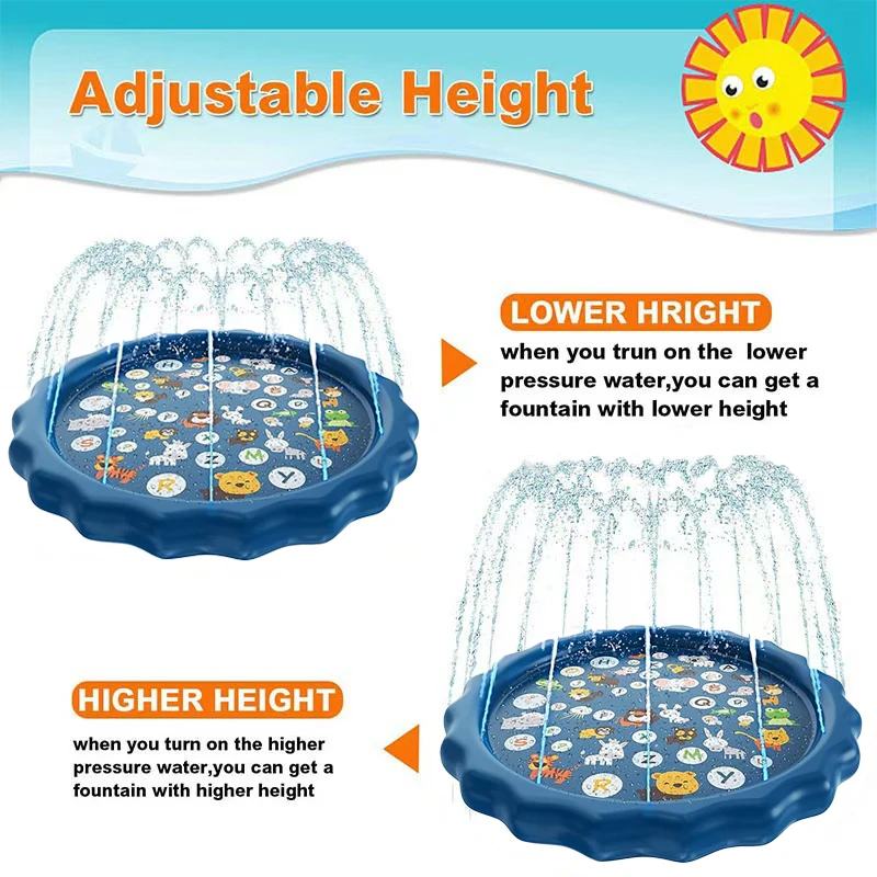 어린이 야외 재미있는 스프링클러 풀 매트 물 스프레이 패드 장난감 잔디밭 놀이 어린이용 풍선 원형 물놀이 게임