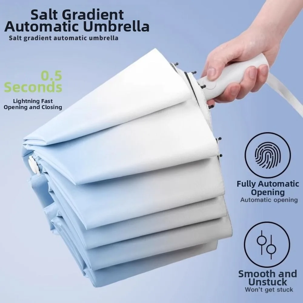 

48Bone Reinforced Automatic Umbrella Waterproof Strong Windproof Folding Umbrella UV Protection Easy To Store Sunproof Brolly