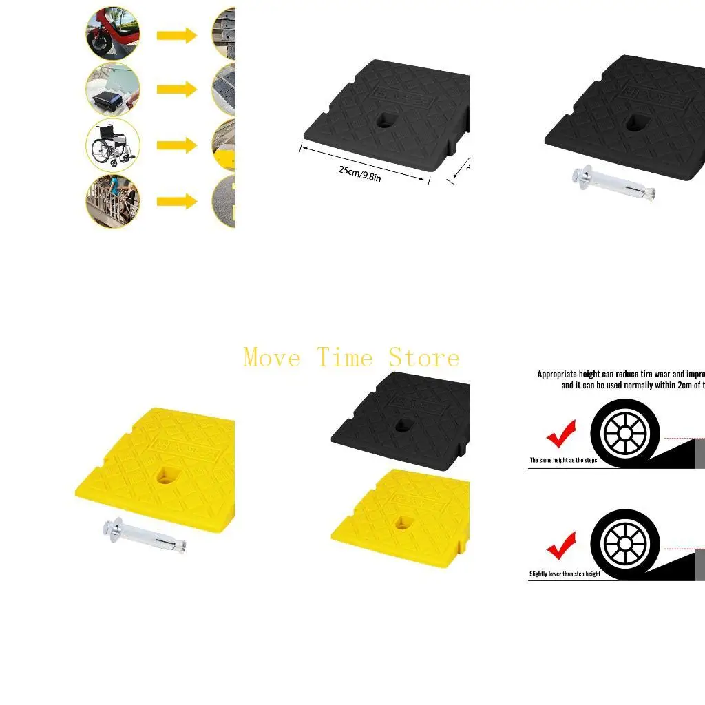 

92ME Portable Lightweight PVC Plastic Curb Ramps Heavy Duties Threshold Ramps for Driveway, Loading Docks Car, Truck, Scooter