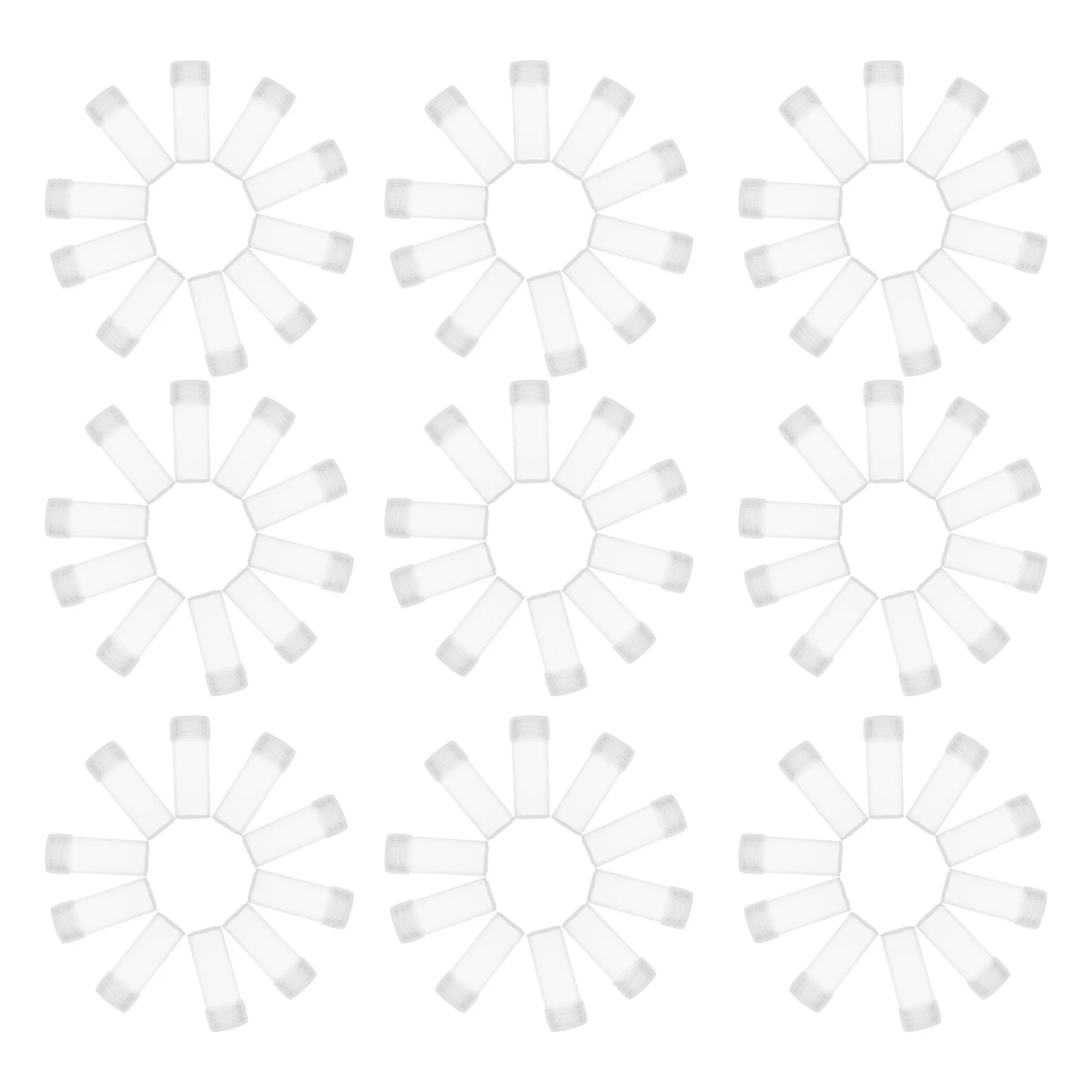 

100 Pcs Plastic Vial Tube Clear Test with Cap Empty Bottles Mini Lids Lab Sample Containers