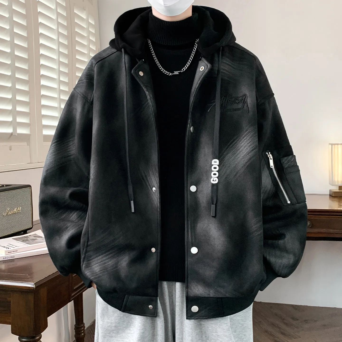 Early Autumn 2026 New Youth College Style Detachable Hat Jacket Spring and Autumn Trendy Versatile Personalized Men's Coat