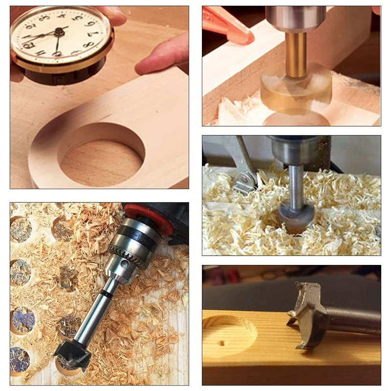 Set di punte da trapano Forstner da 10 pezzi Set di seghe a tazza noiose per legno Taglierina per la lavorazione del legno per compensato in plastica di legno 15mm-60mm