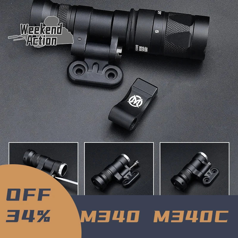 

WADSN M340 M340C Tactical Weapon Scout Light Mini Fliashlight Mlok Keymod 20mm Picatinny Rail LED