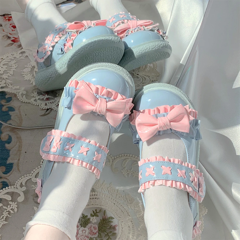 

Женская обувь на платформе Kawaii Lolita, милые туфли Мэри Джейн с круглой головкой для женщин, повседневные милые туфли-лодочки на высоком каблуке, оригинальные