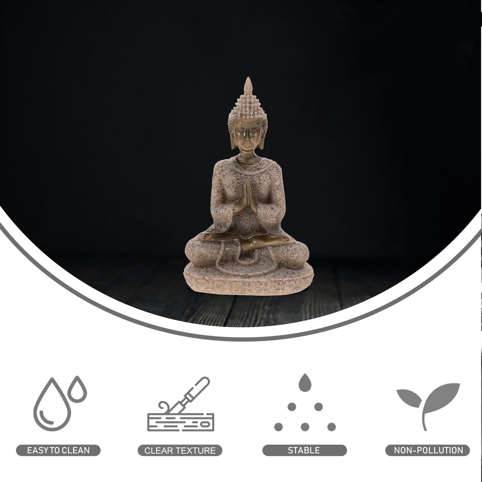 

Buddha Statue Resin Decor 8138 Gold Small Sitting Home Zen Craft Desktop Decor Budhist Temple Offering Study Room Practical