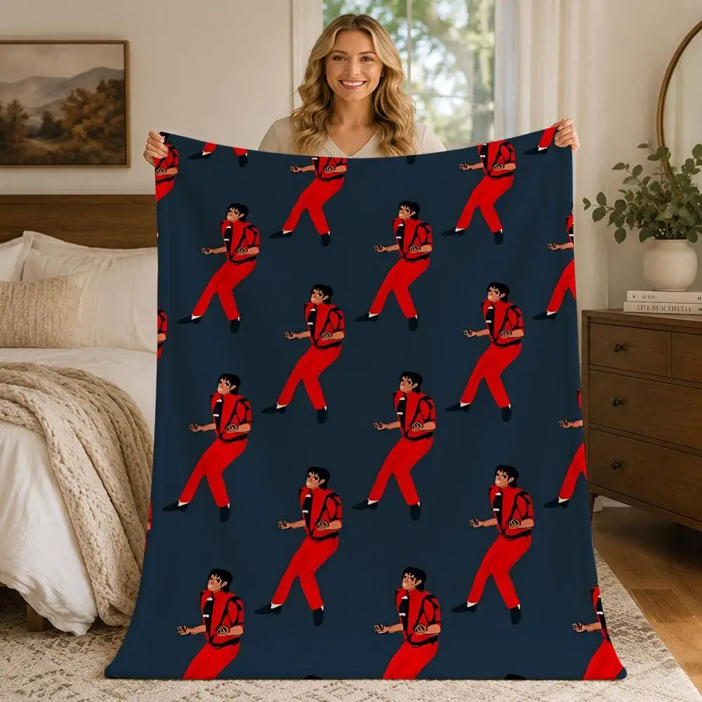 Music Pop Icon Michael Jackson Throw Blankets Soft Warm Flannel Blanket Bedding for Bed Living room Home Sofa